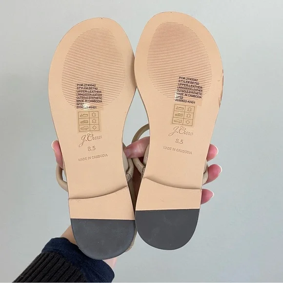 NEW J. Crew Menorca Padded Slingback Leather Flat Sandals Size 8.5 - Picture 3 of 7